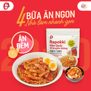 Combinaison parfaite de ramen et de galettes de riz, bol de nouilles épicées instantanées O'food Rapokki coréen saveur traditionnelle 146g - Product Image 6