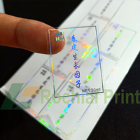 Autocollant transparent personnalisé avec estampage à chaud Couleur de la feuille holographique