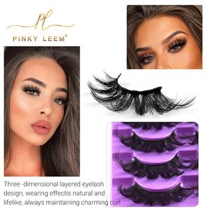Pinky leem Vente en gros de cils en faux vison personnalisés de 18 mm, 22 mm, 25 mm, marque privée, cils en vison 3D 5D moelleux, fournisseur de cils en bande complète - Product Image 2