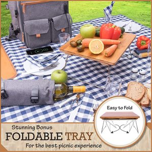 Sac à dos isotherme personnalisé pour pique-nique familial en plein air, sac à déjeuner pour 4 personnes - Product Image 3