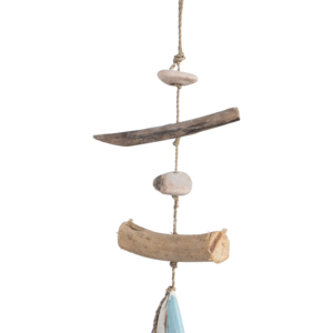 Ornamento da appendere a forma di barca in legno di recupero, decorazione costiera per casa, ufficio, soggiorno, bagno, decorazione da parete - Product Image 4