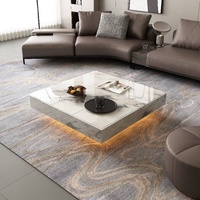Table basse carrée en verre trempé de style italien moderne, luxe léger, haut de gamme, pour salon, hôtel, appartement, meubles de maison