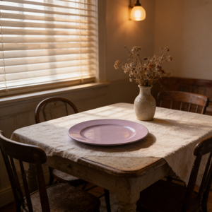 Sottopiatto di lusso classico da 13 pollici in plastica viola tenue, ideale per la decorazione all'ingrosso di eventi nuziali - Product Image 3