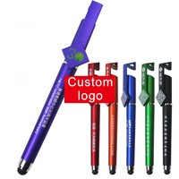 Stylo publicitaire multifonctionnel 2026 en plastique avec support de téléphone portable, impression de code QR, stylet et stylo gel personnalisable avec LOGO