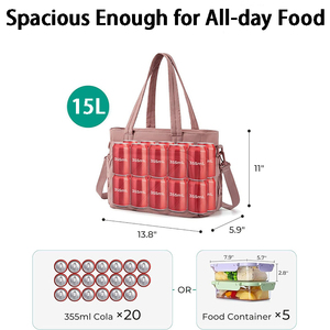 <span class=keywords><strong>Sac</strong></span> à lunch personnalisé matelassé pour femmes multi-poches <span class=keywords><strong>sac</strong></span> fourre-tout de pique-nique tendance - Product Image 2