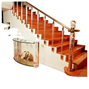 linterior steel pipe clear acrylic stair handrails Clear acrylic crystal balustrade and stair handrail