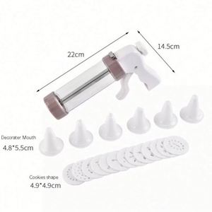 20-Piece Metal Cookie Press Maker Machine Cake Decorating <b>Kit</b> with 13 Discs & 6 Icing Tips for DIY Biscuits - Product Image 6