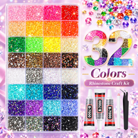 32 couleurs de pierres plates en résine de gelée de 3 mm pour l'art du diamant et les loisirs créatifs