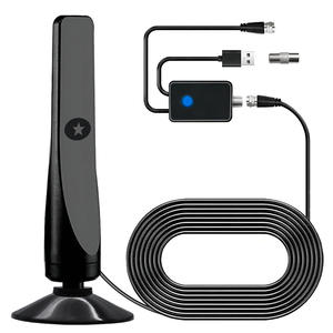 Antenne TV numérique HD 4K 1080P avec <span class=keywords><strong>amplificateur</strong></span>, réception longue portée 250+ milles, intérieur/extérieur, HDTV, polarisation verticale, base magnétique - Product Image 1