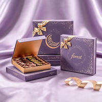 Luxe Eid Mubarak cadeaudoos voor Ramadan & Diwali - Luxe papieren verpakkingsinzetstukken met dadels, baklava, gedroogd fruit & gemengd assortiment
