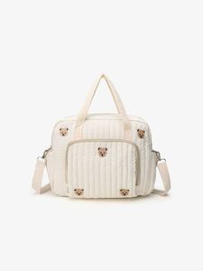Sac à dos pour couches pour femmes, taille moyenne, avec matelas à langer, poches isothermes, sangles pour poussette et étui pour sucette (Beige moyen) - Product Image 1