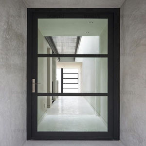 Bisagra <span class=keywords><strong>oculta</strong></span> de vidrio grande externo templado de entrada exterior <span class=keywords><strong>Puerta</strong></span> de pivote frontal moderna única de aluminio a la venta - Product Image 5