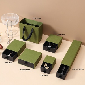 Eco Friendly Jewellery <b>Box</b> Personalized Custom logo <b>Ring</b> Necklace Earring Bracelet Packaging Cardboard Paper Drawer Jewelry <b>Box</b> - Product Image 4