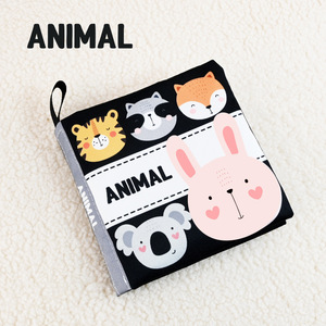 Livre en tissu sensoriel jouets pour bébés à contraste élevé 0 <span class=keywords><strong>12</strong></span> <span class=keywords><strong>mois</strong></span> jouets pour nouveau-nés livres en tissu noir et blanc livre pour bébé Montessori - Product Image 5