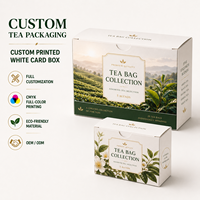 Boîte en carton blanc SBS 18pt imprimée sur mesure pour l'emballage de collection de sachets de thé de qualité supérieure, emballage structurel en carton rigide