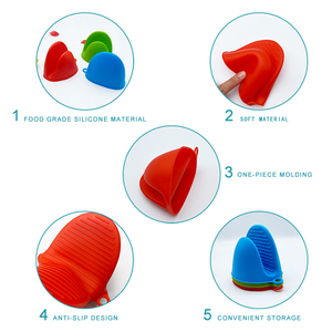 BPA-free cibo resistente al calore colore personalizzato accettabile Mini <span class=keywords><strong>Silicone</strong></span> guanto forno da cucina <span class=keywords><strong>presina</strong></span> e guanti - Product Image 5