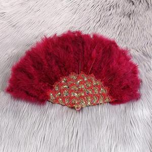Éventail à plumes vintage coloré et léger pour la décoration de scène, la photographie et les fêtes nuptiales - Product Image 4