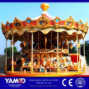 Carrousel de luxe Yamoo 24 places pour enfants, en fibre de verre et bois, couleur personnalisée, certifié ISO9001, pour usage extérieur et intérieur en centre commercial - Product Image 5