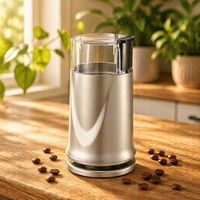 Moulin à café électrique 50g avec lames en acier inoxydable et boîtier en plastique, fonction automatique pour usage domestique