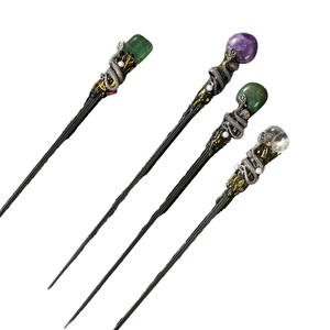 Bacchetta Magica in Cristallo con Design a Serpente Bacchetta Curativa con Ametista Quarzo Rosa Fluorite Verde Avventurina - Product Image 1