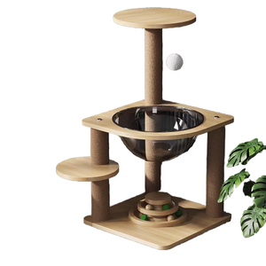 All-in-One Cat Klettergerüst und Haus Small Sisal ganzjährig Spaß Space Capsule <span class=keywords><strong>Turntable</strong></span> Toy Cat Tree <span class=keywords><strong>Scratcher</strong></span> - Product Image 2