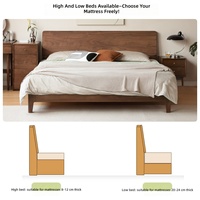 Cadre de lit contemporain en chêne massif, taille double, écologique, durable, mobilier de chambre minimaliste