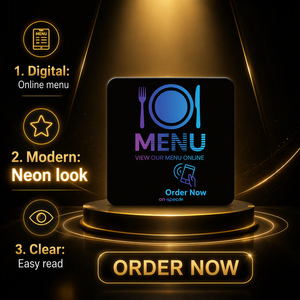Menu de table NFC imprimé, menu de restaurant intelligent sans contact en ligne, panneau en PVC acrylique, touchez pour consulter le menu - Product Image 5