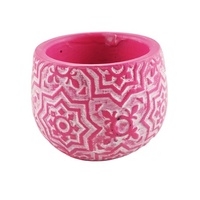 Vente en gros de pots de fleurs ronds en ciment écologiques faits à la main, petits, rose turquoise, pour la décoration de jardin et de la maison