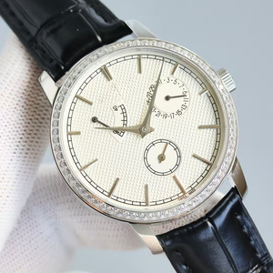Reloj con Bisel de Diamantes, Caja Plateada, Resistente al Agua, Mecánico, con Reserva de Marcha y Fecha, Nuevo 2026, Reloj de Vestir de Lujo para Caballero, Correa de Cuero - Product Image 2