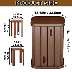 Multi-Functional End <b>Table</b> <b>Set</b> of 4 Solid Wood <b>Nesting</b> Stools Portable Side for Living Room - Product Image 4