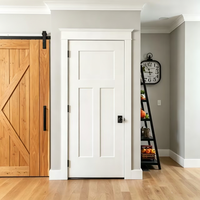 Portes intérieures Shaker modernes en bois massif, design artisanal, blanc apprêté, 30x80 96 pouces, pour chambre à coucher - Vente chaude