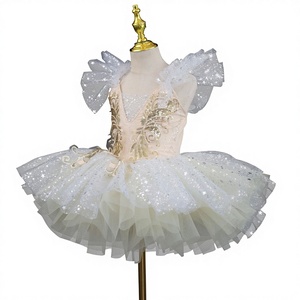 Robe de tutu de ballet pour enfants professionnelle à paillettes, costume de danse à paillettes pour filles, justaucorps - Product Image 2