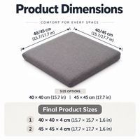 Coussin de chaise carré antidérapant avec particules, en mousse à mémoire de forme à rebond lent, en velours, pour chaises de cuisine et de salle à manger