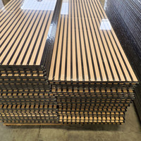 Vente en gros de panneaux acoustiques muraux en bois à grille cannelée pour fond de télévision pour salon