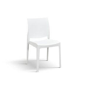 Juego de 4 Sillas Alberto de Polipropileno Blanco para Interiores y Exteriores, Sillas de Jardín - Product Image 1