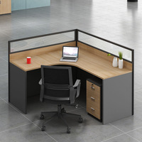 Ensemble de bureau moderne modulaire en bois avec table et chaise pour ordinateur et cloison à 6 panneaux pour le bureau