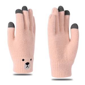 Guanti da ciclismo per donne guanti da lavoro a maglia autunno inverno guanti caldi per studenti con dita sottili - Product Image 6