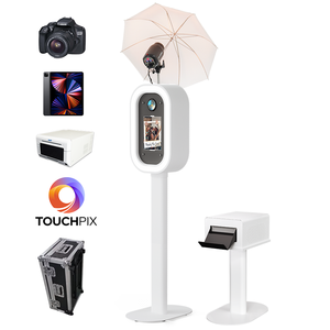 Photomaton professionnel de haute qualité pour appareil photo reflex numérique, ovale, avec iPad, avec appareil photo et imprimante en option, location pour fête, support pour selfie - Product Image 1