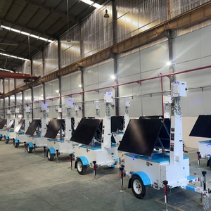 Hisolo di động tháp giám sát 8MP ai máy ảnh bãi đậu xe an ninh nhân viên bảo vệ giám sát năng lượng mặt trời di động CCTV Trailer - Product Image 4