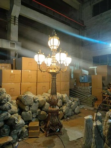 โคมไฟสวนตกแต่งสไตล์ยุโรปคลาสสิกขนาดใหญ่ ทำจากเหล็กหล่อ ใช้ไฟ LED ขั้ว E26/E27 สำหรับทางเดินในสวนและภูมิทัศน์ - Product Image 2