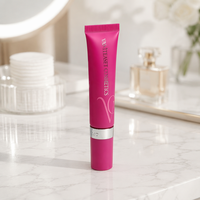Tube cosmétique en plastique PE de luxe avec estampage à chaud, 25 ml, 30 ml, 40 ml, avec tête de massage à bille, pour sérum pour les yeux, baume à lèvres, emballage personnalisé
