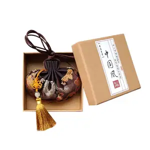 Chinese antyk cover and tray jewelry box ornament watch packaging box sachet pouch kraft paper gift box