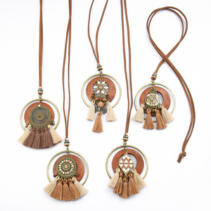 2025 baru kalung liontin modis untuk wanita Sweater panjang kalung leher Disk pernyataan Sweater rantai kalung Set perhiasan - Product Image 6