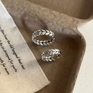 Bague d'index en argent pur S925, motif épi de blé, style neutre, luxe haut de gamme, tendance, pour l'année de la paix - Product Image 1