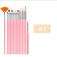 Kit de Nail Art Tamax NAK014 15pcs Pinceaux Liner 5pcs Stylos à Points 10 Feuilles de Papier Doré Strass Décoration Ensemble de Manucure