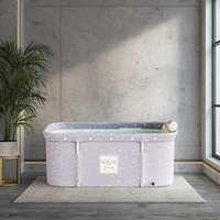 Piscine hors sol rectangulaire grise pliable, baignoire, sauna domestique, bain à remous, bain de glace pour adultes et bébés