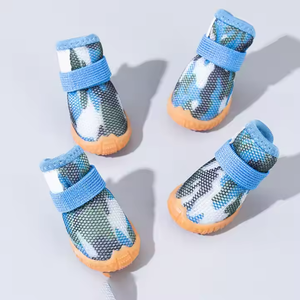 Zapatos Clásicos Transpirables de <span class=keywords><strong>Verano</strong></span> para Perros con Diseño Estampado - Protectores de Patas Antideslizantes para Razas Pequeñas (Teddy, Bichón y Pomerania) - Product Image 4