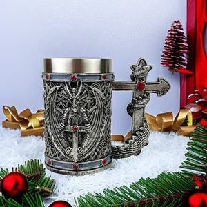 Nuova Tazza Drago Volante in Acciaio Inox Bafengte per Whisky Birra Caffè Festa Bar Tazze da Birra in Resina a Forma di Croce - Product Image 3
