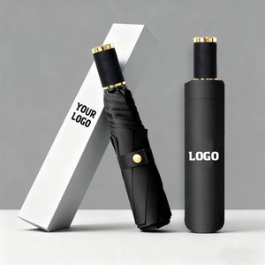 Custom <b>Automatic</b> Open and Close Three Folding <b>Umbrella</b> 3 Fold Lightweight With Logo - Product Image 1