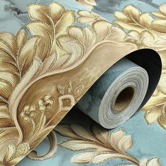 3D Embossed  Peel and Stick Wall Paper Mural for Bedroom Living Room Home Decoration Victorian Damask Embossed Wallpaper Roll